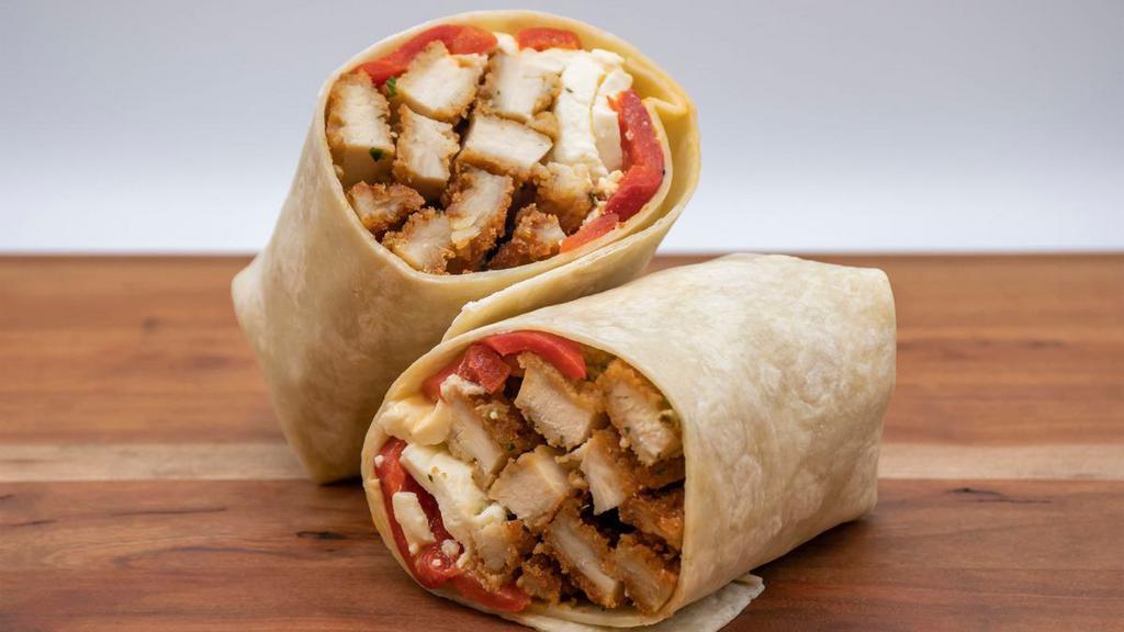 Uncle Giuseppe'S Wrap · Breaded Chicken, Mozzarella and Roasted Red Peppers in a Flour Wrap.