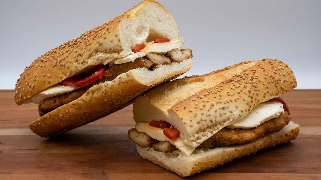 Uncle Giuseppe'S Hero · Breaded Chicken, Mozzarella and Roasted Red Peppers on Italian Bread.