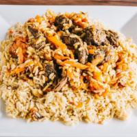 Plov · Rice, carrots, beef and lamb.