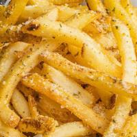 Side Garlic N Parm Fries · Natural-cut fries tossed in our garlic parm sauce.  (600 cal)