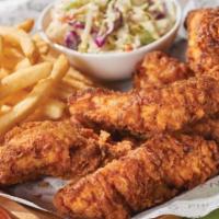 25 Chicken Tenders · 25 Hand-breaded Chicken Tenders served with 4 dipping sauces.  (3170-5890 cal)