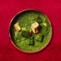 Classic Spinach Cottage Cheese · Boiled spinach and cottage cheese cooked together with spices and topped with butter.