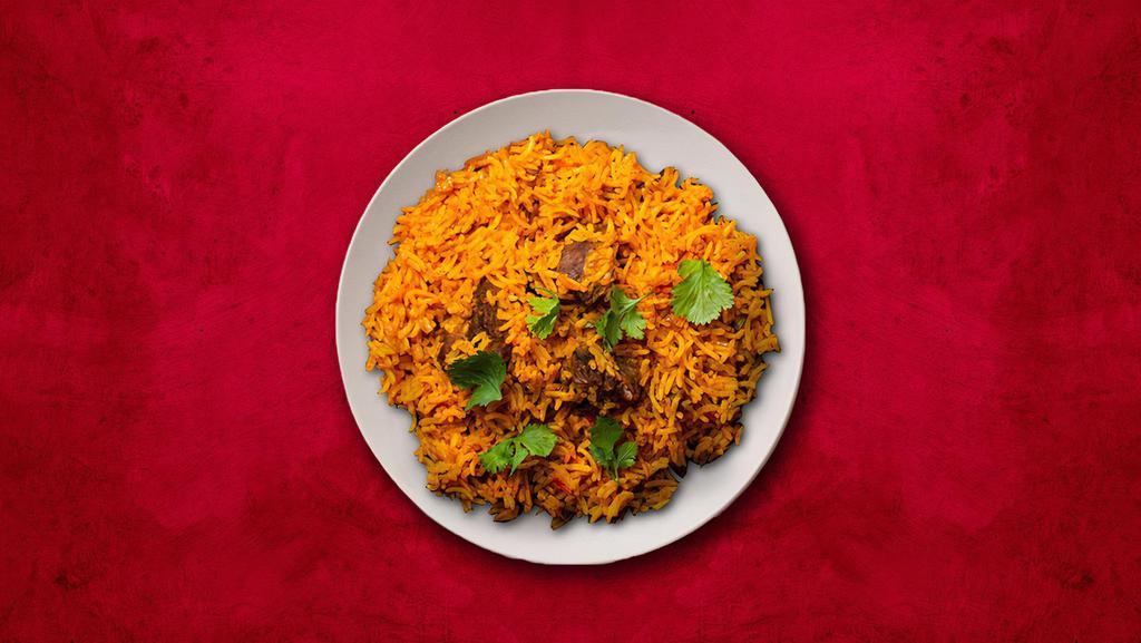 Great Lamb Biryani · Aromatic basmati rice prepared with authentic Indian spices and flavors with pieces of lamb.