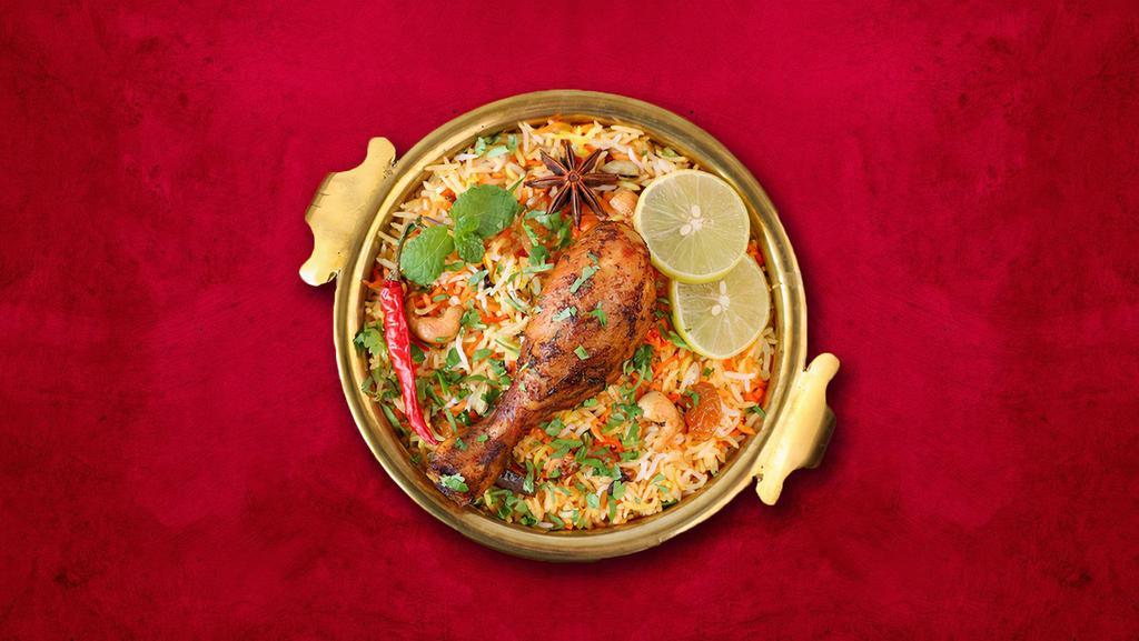 Great Chicken Biryani · Aromatic basmati rice prepared with authentic Indian spices and flavors with fresh chicken tenders.