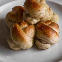 Garlic Knots · Four pieces.