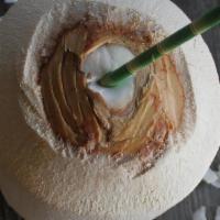 Coconut · Yum. Doesn't get fresher than this. A raw young coconut filled with its own fresh coconut wa...