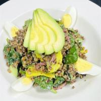 Green Goddess · farro, quinoa, hard-cooked egg, organic baby spinach, avocado, pickled red onion, cucumber, ...