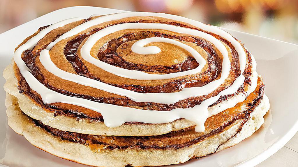 Short Stack Cinnamon Roll Pancakes (2) · Cinnamon roll swirl, icing. 1520 calories.
