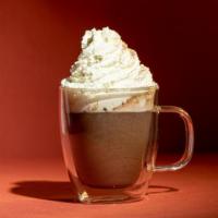 Hot Chocolate · Dark Cocoa blended with warm milk topped with vanilla whipped cream.