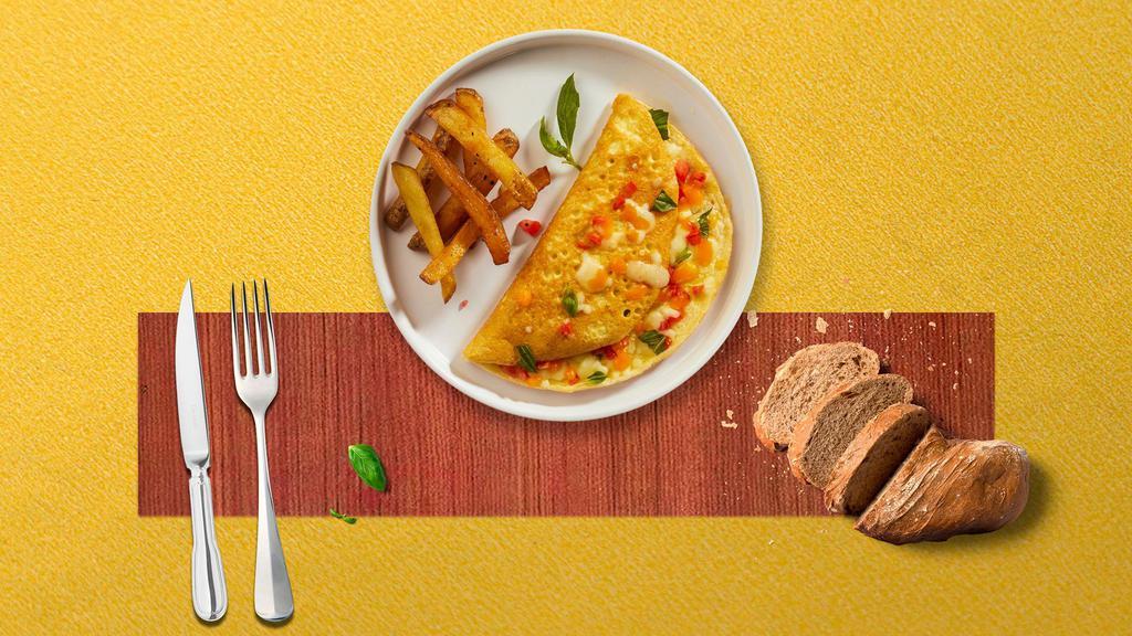 Western Omelette Platter · Scrambled eggs, turkey ham, bell peppers, and onions. Served with your choice of home fries or hash browns.