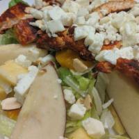 Tropical Salad · Fresh romaine and iceberg mix, apples, mandarin, pineapple, queso fresco and sliced almonds....
