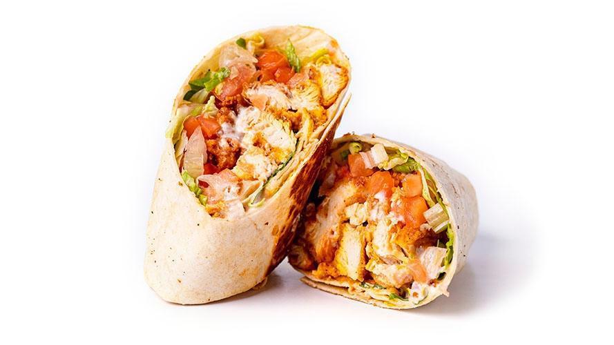 *Wrap It Up* · Buffalo chicken tenderloins, tomato, shredded lettuce and bleu cheese wrapped in a flour tortilla.