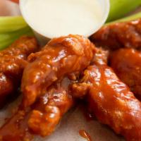 Boneless Wings · Served with celery and blue cheese or ranch.