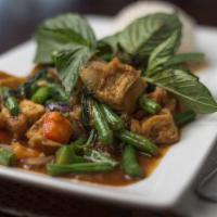 Vegetarian Triple Play · Vegetarian. A combination of tofu, eggplant and string beans served with a choice of garlic ...