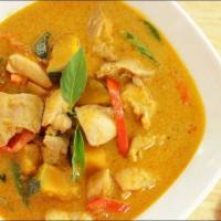 Red Curry · Bamboo shoots, eggplant, bell pepper in coconut & red curry sauce