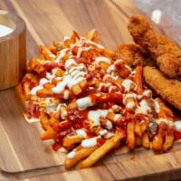 Chicken Tenders With Fries · Get a serving of three fresh, crispy, golden brown chicken tenders fried with side of mean f...