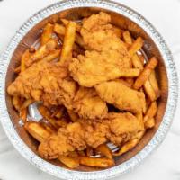 Chicken Wings W/ Fries  · Get a serving of five fresh, crispy, golden brown chicken wings fried then tossed in your ch...
