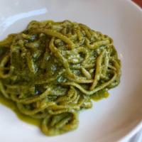Pesto · housemade trenette, basil, pine nuts,
garlic, extravirgin olive oil, parmigiano reggiano