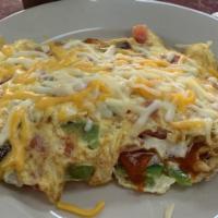 Grilled Chicken Omelette · Tomatoes,onions,green pepper,Monterey jack cheese, marinara sauce.