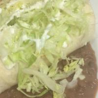 Burrito Platters · Mozzarella cheese,guacamole ,sour cream ,onions, rice and beans and lettuce.