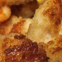 Panko Shrimp · Pan-seared shrimp battered with panko (Japanese breadcrumbs). Served with spicy-mayo and lem...