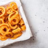 Curly Fries · Hand cut curly fries.