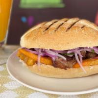 Pan Con Chicharron · Deep fried pork chunks sandwich
