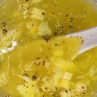 Egg Drop Soup · Soup that is made from beaten eggs and broth.