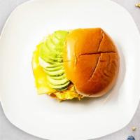 Avocado Avenue Sandwich  · Avocado, scrambled egg, and cheddar cheese served on a bread.