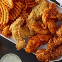 Family Meal · 12 Hand-Breaded Tenders, A Large Side, and A 2L Beverage. 4,289-6,769 cal.  *Due to supply c...