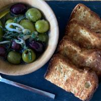 Marinated Olives   · VEGETARIAN. GLUTEN FREE.
Castelvetrano, Frescatrano, Kalamata