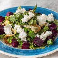 Mediterranean Salad · Beets, arugula, lettuce, fennel, goat cheese and balsamic vinaigrette.