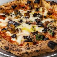 Pizza Parmigiana · Eggplant Parmigiana, tomato sauce (san Marzano DOP eccellenze nolane), smoked mozzarella (fi...