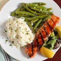 Salmon Teriyaki · Northern Canadian salmon fillet grilled and glazed in a traditional teriyaki sauce.