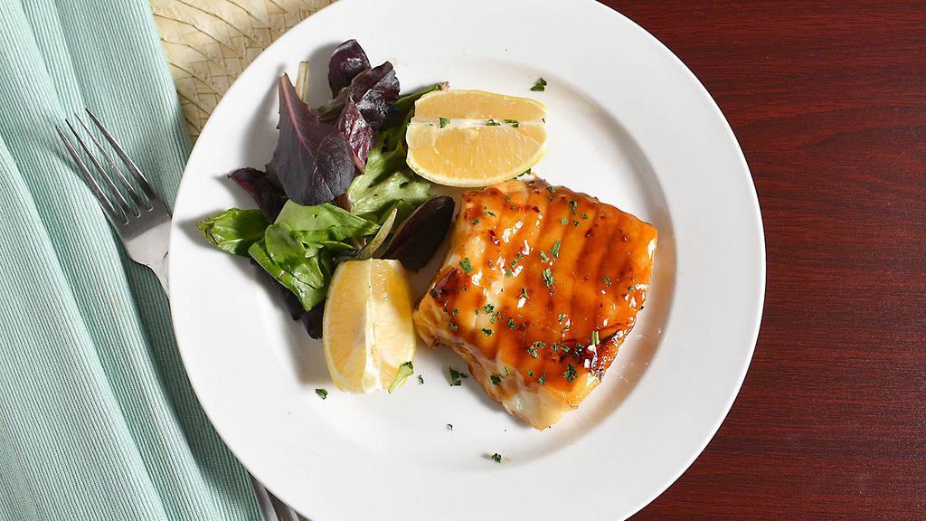 Chilean Seabass · Grilled and glazed with our famous general tso's sauce.