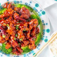 General Tso'S Chicken (White Meat) · Hot and spicy. Chunks of chicken in spicy sauce with broccoli.