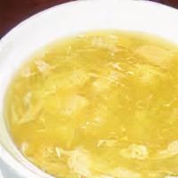 Egg Drop Soup · Served with crispy noodle.