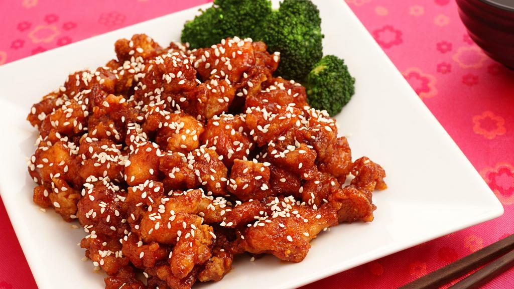 (C) Sesame Chicken · Served in a sweet sauce served with sesame seeds.