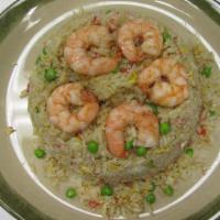 Shrimp Fried Rice · Shrimp, fish cake, peas, green onion stir-fried.