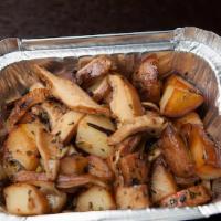 Funghi E Patate · Warm potatoes and mushrooms sauteed with shallots rosemary and sage
