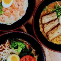 Ramen · they all come with noodles,broth,half egg(expt vegetarian tomato),green onion.
TONKATSU  :fi...