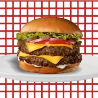 Classic Cheeseburger  · Our signature patty with fresh lettuce, tomatoes, pickles, mayo, beef bacon, and American ch...