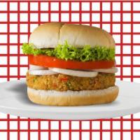 Veggie Delight Cheeseburger  · Our signature, house spiced veggie patty with fresh lettuce, tomatoes, pickles, mayo, and Am...
