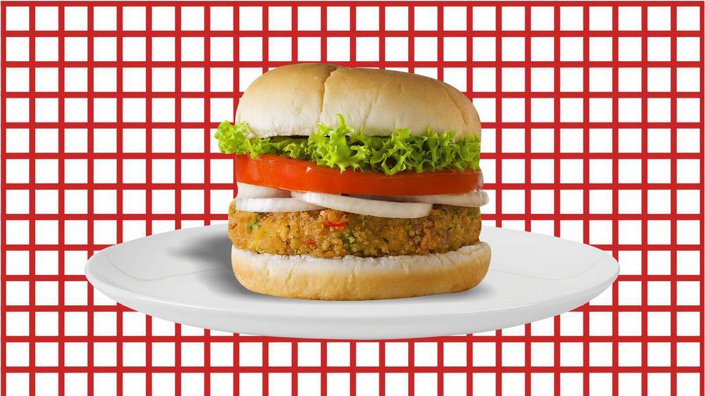 Veggie Delight Cheeseburger  · Our signature, house spiced veggie patty with fresh lettuce, tomatoes, pickles, mayo, and American cheese in our signature buns.