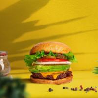 Cadet Cado Burger · Seasoned plant-based patty topped with avocado, melted vegan cheese, lettuce, tomato, onion,...