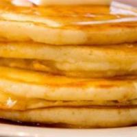 Pancakes Deluxe · Bacon, eggs, cheese.