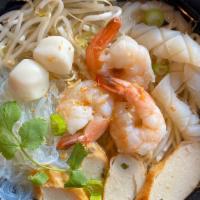 Seafood Noodle Soup · Your choice of noodle with shrimp, calamari, fish balls, sliced fish cake and ben sprouts in...