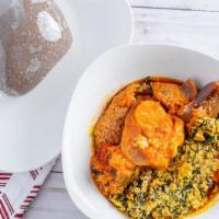 Amala · With assorted meat.