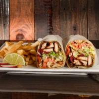 Cajun Chicken Wrap · Grilled Cajun chicken breast with grilled vegetables ( carrots , zucchini ) and herbed mayon...