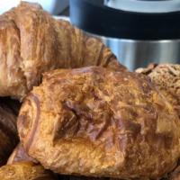 Pastries Baked Daily From Balthazar · Chocolate, almond, and plain croissants. Baked daily from croissants